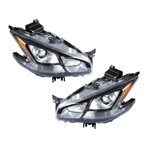 Solid Spare LH+RH Headlight Headlamps Clear w/Sport Pkg HID Type For Nissan Maxima 2009-2014