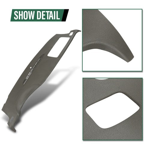Solid Spare Fit For 07-14 Avalanche Suburban Tahoe Yukon TPE Dashboard Dash Cover Cap Gray