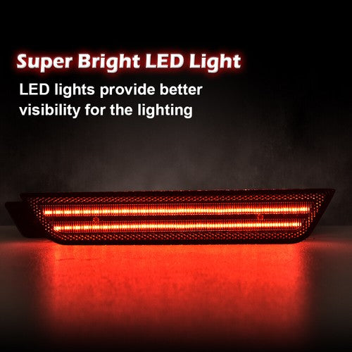 Solid Spare Fit For 2010-2015 Chevy Camaro Smoke Lens Rear LED Side Marker Lights Left+Right