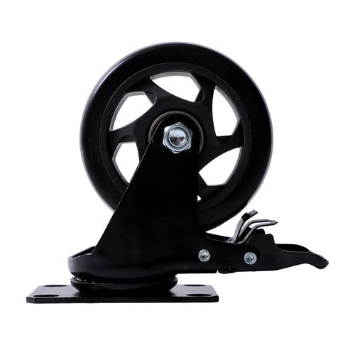Solid Spare 4 Inch Universal Heavy Duty Swivel Caster Wheels × 4 with Brakes Black