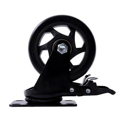 Solid Spare 4 Inch Universal Heavy Duty Swivel Caster Wheels × 4 with Brakes Black
