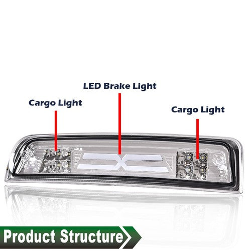 Solid Spare Fit For 2009-2018 Dodge Ram 1500 2500 3500 Clear LED 3rd Brake Light Cargo Lamp