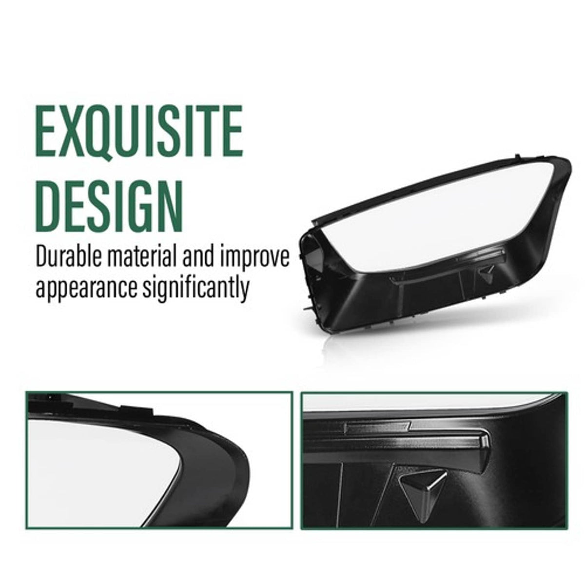 Solid Spare Fit For 2019-2022 Mercedes-Benz GLC-Class W253 X253 Headlight Replacement Lens