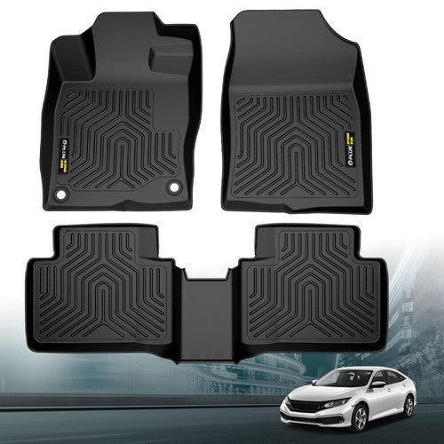 Solid Spare All Weather TPE Floor Mats Liners For Honda Civic 16-21 Sedan Hatchback Coupe