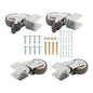 Solid Spare 4 Set 2" Swivel Caster Wheels with U Bracket (2 with brake&2 without) 360-Degree