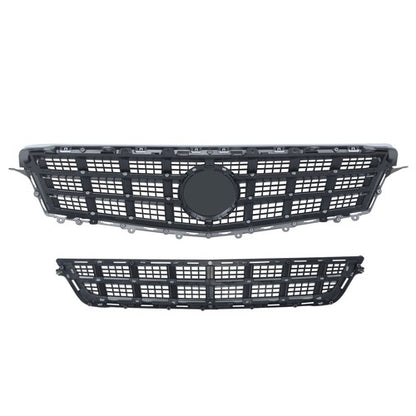 Solid Spare 2Pcs Front Upper Grille + Lower Grille Plastic For Cadillac ATS 2013-2014 Chrome