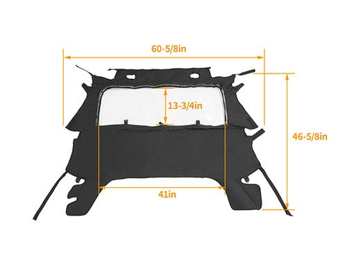 Solid Spare Soft Rear Panel Window Windshield For UTV Honda Pioneer 700/700-4 2014-2025