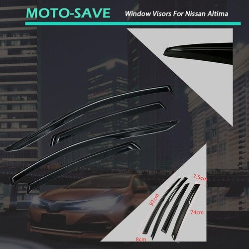 Solid Spare For 2013-2015 Nissan Altima Sedan Window Visor Rain Guard Deflector JDM 3D Wavy