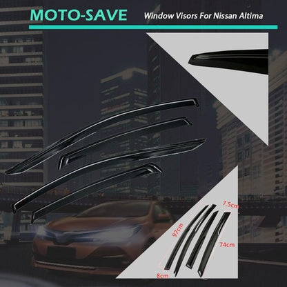Solid Spare For 2013-2015 Nissan Altima Sedan Window Visor Rain Guard Deflector JDM 3D Wavy