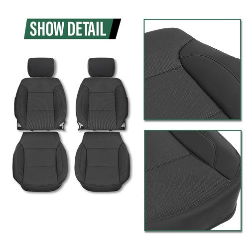 Solid Spare Fit For 2014-2018 Chevy Silverado LT Crew Cab Full Set Seat Covers Replace
