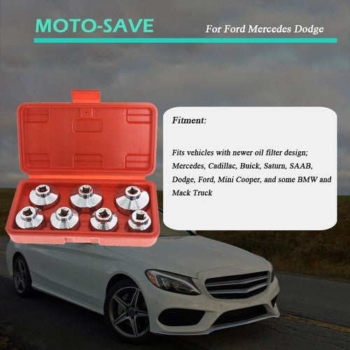 Solid Spare Cartridge Housing Oil Filter Cap Wrench Socket Tool Set for Buick Ford