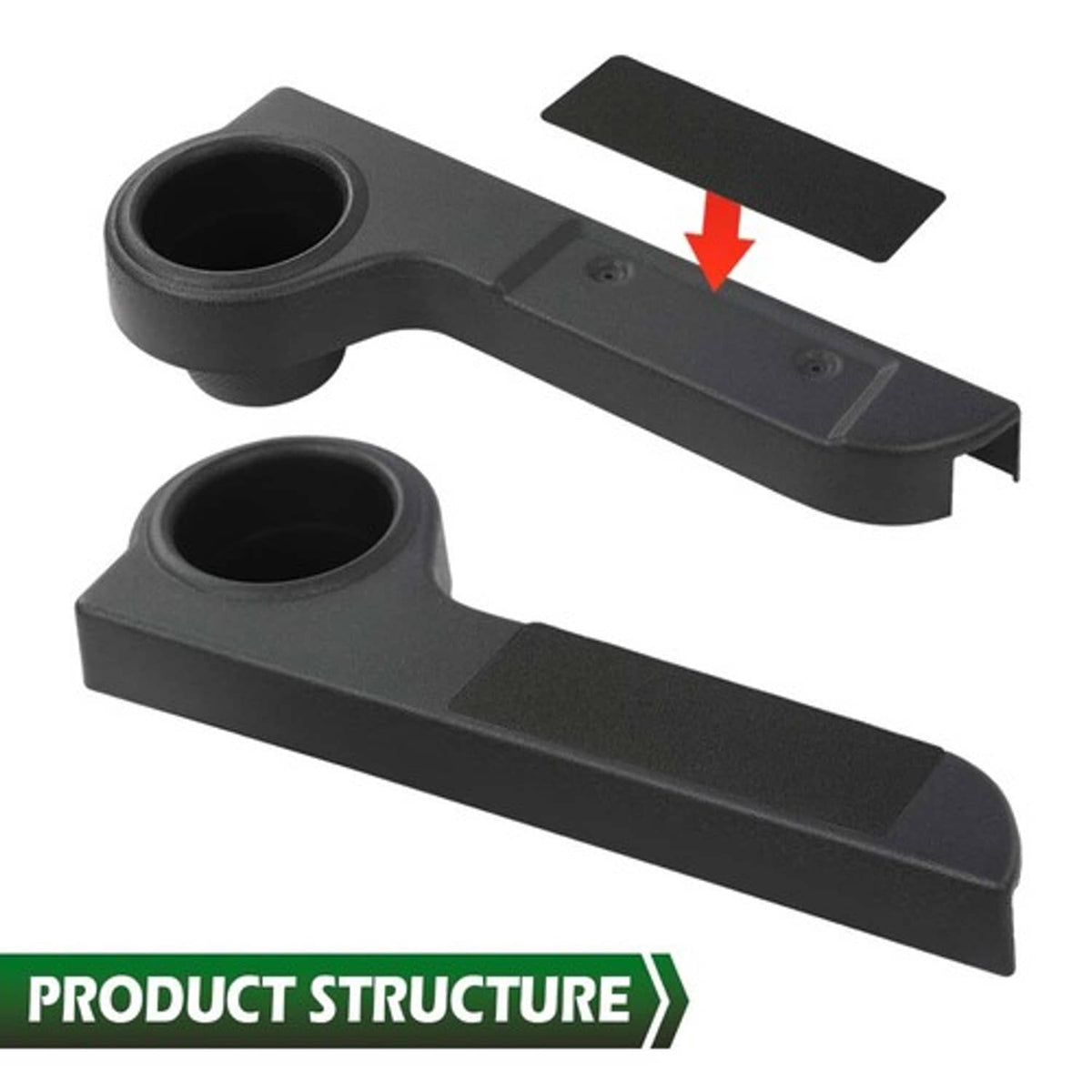 Solid Spare Universal Black Rear Seat Arm Rest Cup Holder for EZGO Club Car Yamaha Golf Cart