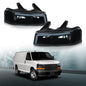 Solid Spare LED DRL Headlights Smoke Fit For 03-23 Chevrolet Express GMC Savana Van