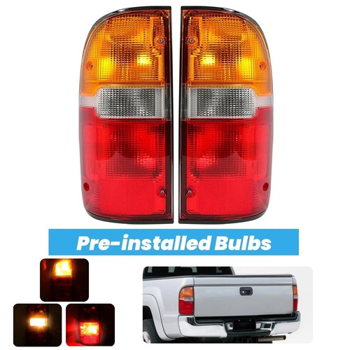 Solid Spare For Toyota Tacoma 1995-2000 Tail Lights Brake Lamps w/Bulbs Left & Right 95-00