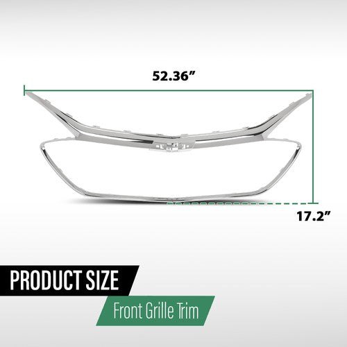 Solid Spare Fit For 19-22 Chevrolet Malibu Chrome Front Grille Trim Middle Frame 84473374