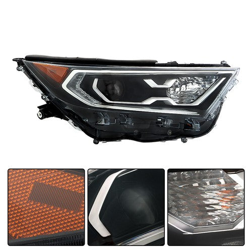 Solid Spare For 19-2022 Toyota RAV4 Hybrid XLE Projector Headlights Assembly LED Left+Right