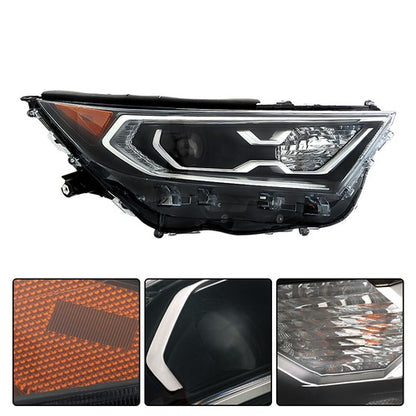 Solid Spare For 19-2022 Toyota RAV4 Hybrid XLE Projector Headlights Assembly LED Left+Right