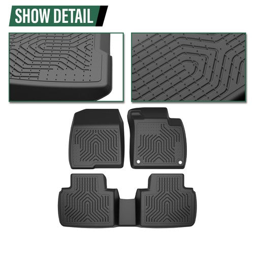Solid Spare All Weather TPE Floor Mats Fit For 18-2022 Honda Accord Sedan Protection Liners