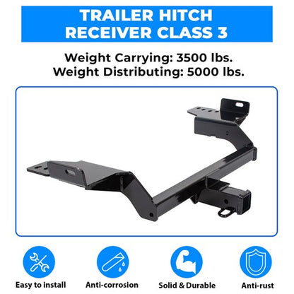 Solid Spare For Ford Escape 2013-2019 Class 3 Trailer Hitch Receiver Rear Bumper Towing 2"