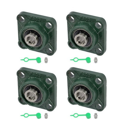Solid Spare 4pcs UCF202-10 Pillow Block Bearing 4-Bolt Self-Aligning Solid Base 5/8" Bore