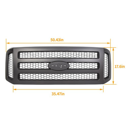 Solid Spare Black Painted Grille Assembly For Ford 05-07 F250 F350 Super Duty FOR FO1200457