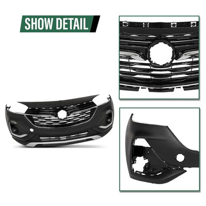 Solid Spare Front Bumper Cover Grille Assembly Kit Fit For Buick Encore GX 2020-2023