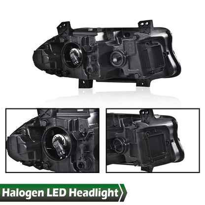 Solid Spare Fit For Dodge Charger 2015-2023 Projector Headlights LED DRL Halogen Lamps Pair