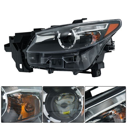 Solid Spare Headlight LED Halogen For Mazda CX-9 CX9 2016-2023 Left Side Replacement w/o AFS