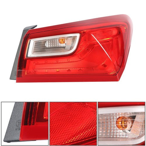 Solid Spare Tail Light Lamp Red Outer Replace Passenger RH Side For 2016-2021 Chevy Malibu
