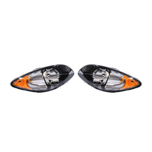 Solid Spare International ProStar Black Housing Projector Headlights Pairs For 2008-2016