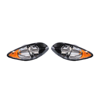 Solid Spare International ProStar Black Housing Projector Headlights Pairs For 2008-2016