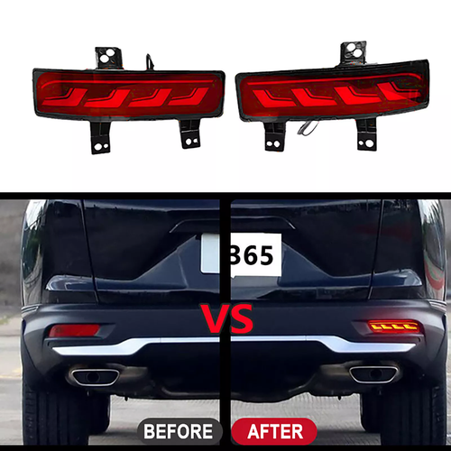 Red Lens Rear Bumper Reflector Fog Light LED Brake Lamp For Honda CRV 2020-2022