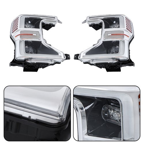 Solid Spare For Ford F250 F350 SuperDuty 2020-22 LH+RH Headlight Headlamp w/o Sport Package