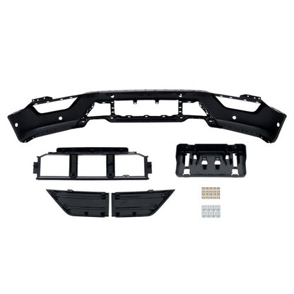 Solid Spare For Ford F150 2021 2022 2023 Front Chrome Steel Bumper and Plastic Grille Trim
