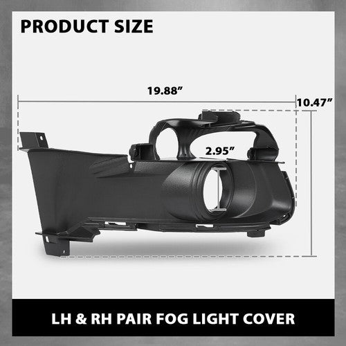 Solid Spare Fit For 2015-2017 Ford Mustang Fog Light Bezel Cover Trim Set Left & Right