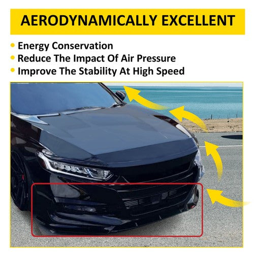 Solid Spare Front Bumper Lip Spoiler Splitter For 18-20 Honda Accord Sport Glossy Black