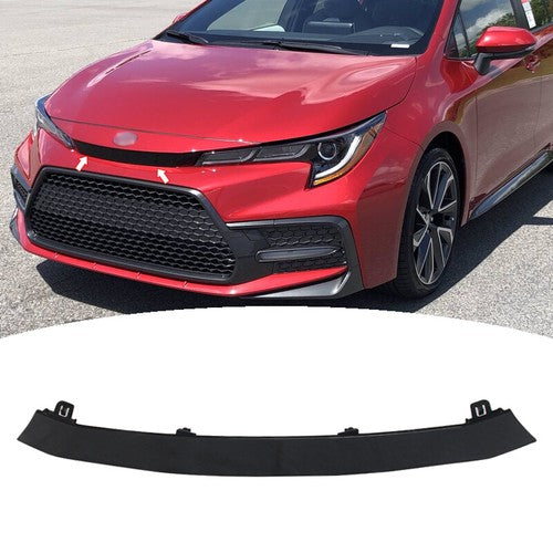 Front Bumper Upper Glossy Black Grille Trim For 2020-2022 Toyota Corolla SE XSE