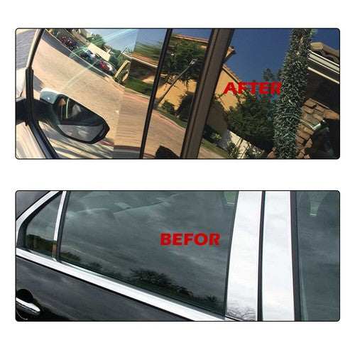 Solid Spare Fit For 05-10 Honda Odyssey Door Window Panel Trim Pillar Posts Cover Black