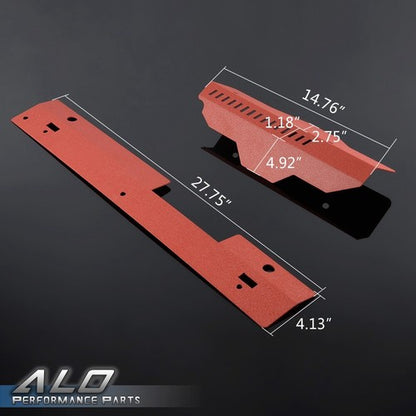 Solid Spare Fit For 2002-2007 Subaru WRX & STI Radiator Shroud & Pulley Belt Cover Combo Red