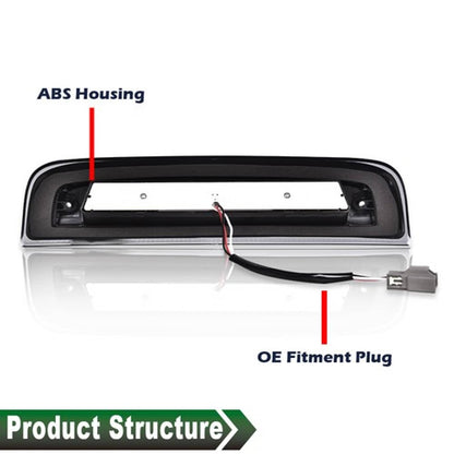Solid Spare Fit For 2014-2018 Silverado Sierra Smoke/Chrome LED Third Brake Light Cargo Lamp
