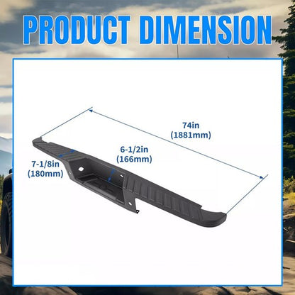Solid Spare Black Rear Bumper Top Step Cover w/Sensors For Ford F150 F-150 09-2014 Styleside