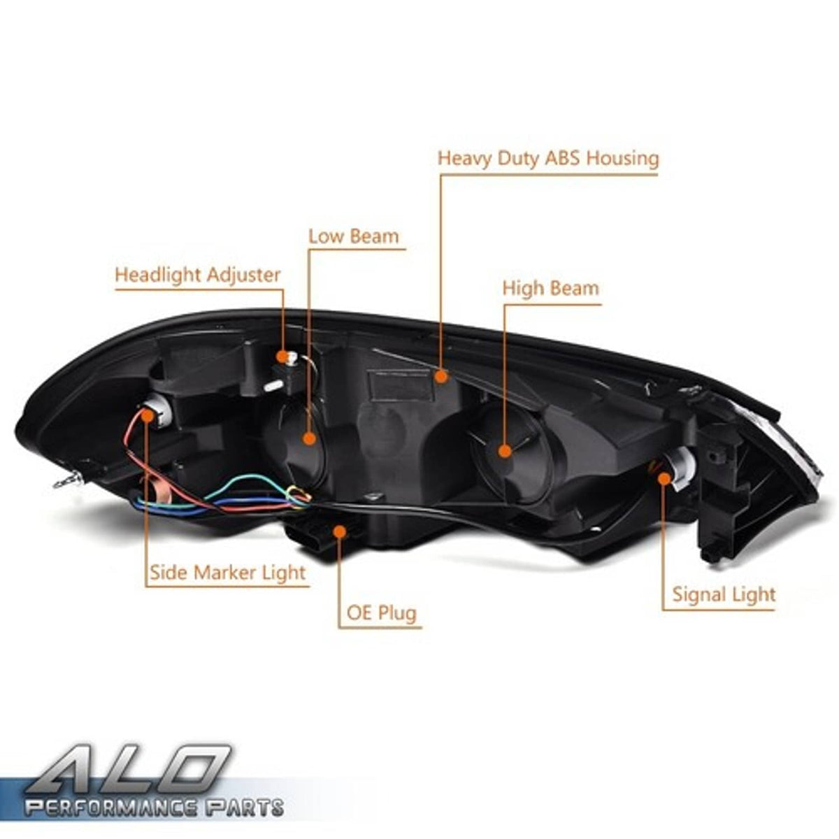 Solid Spare Clear Corner Black Headlights Fit For 06-13 Chevy Impala/06-07 Monte Carlo
