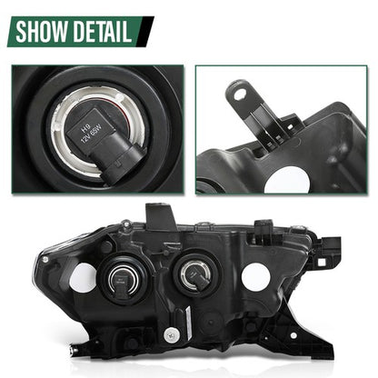 Solid Spare For 2016-2023 Toyota Tacoma Headlights w/o LED DRL Left+Right Headlamps Assembly
