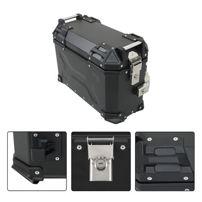 Solid Spare Motorcycle 45L Top Case Tail Box Luggage & 36L Side Case Hard Saddlebag Aluminum