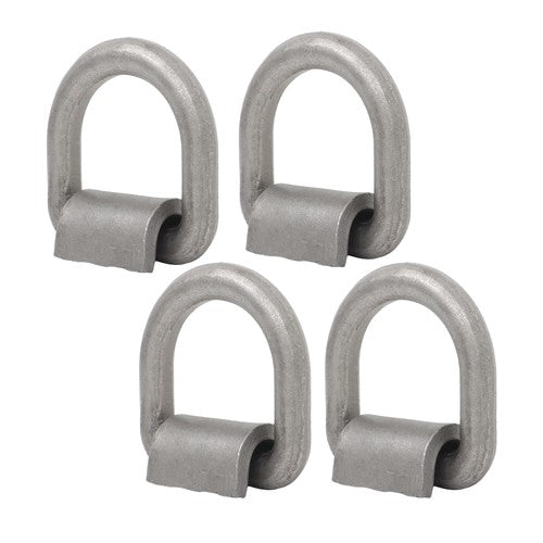 Solid Spare 4 Pack 3/4" Weld On Forged D Ring with Welding Clip 26,500lbs Fracture Strength