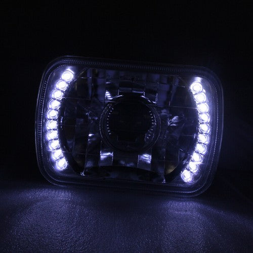 7x6 5X7 LED Halo Projector Headlight For Chevy Express Cargo Van 1500 2500 3500