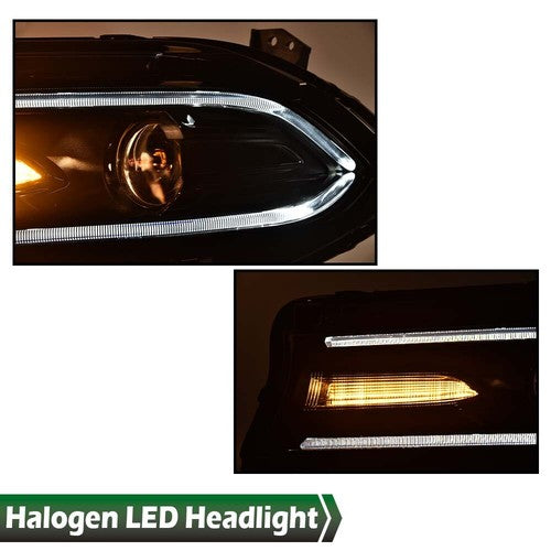 Solid Spare Fit For Dodge Charger 2015-2023 Projector Headlights LED DRL Halogen Lamps Pair