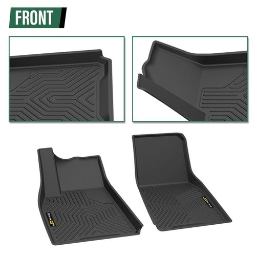 Solid Spare TPE Floor Mats+Cargo Liner Full Set Fit For 2020-2024 Tesla Model Y All-Weather