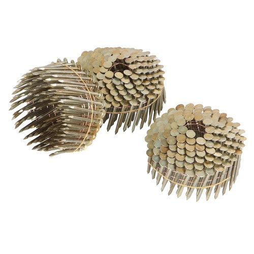 Solid Spare 7200Pcs 1-3/4" × 0.12" 15 Degree Coil Roofing Nail 3/8" Head Diameter Galvanized