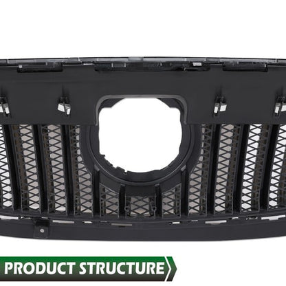 Solid Spare Fit For 2016-2018 Buick Envision Black Front Bumper Upper Grille w/ Chrome Trim